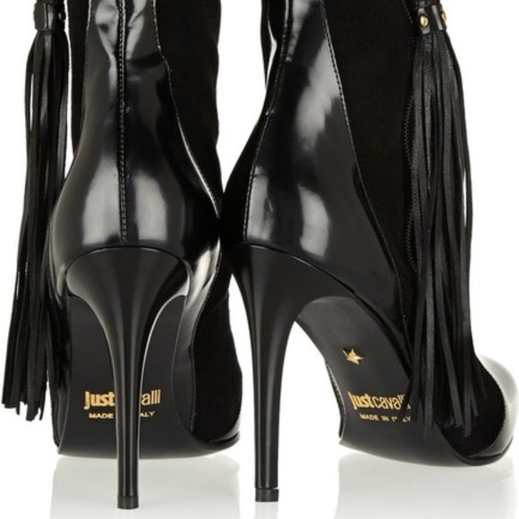 Just Cavalli Paneled Leather and Suede Boots - Picture 12 of 16